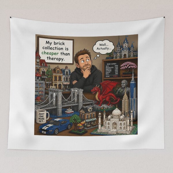 Item preview, My brick collection is cheaper than therapy. Well...Actually... designed and sold by CinemaChronik.