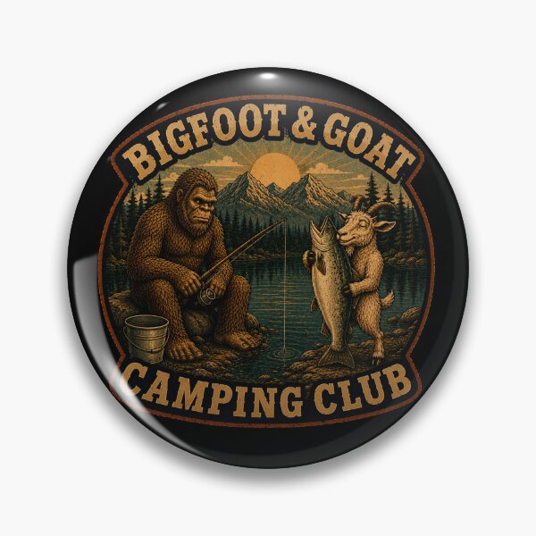 Item preview, Bigfoot & Goat Camping Club – Fishing Club designed and sold by NicheBloom.