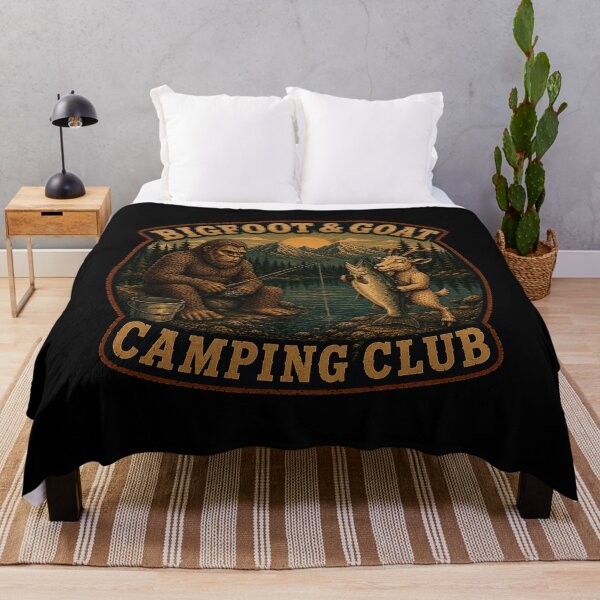 Item preview, Bigfoot & Goat Camping Club – Fishing Club designed and sold by NicheBloom.