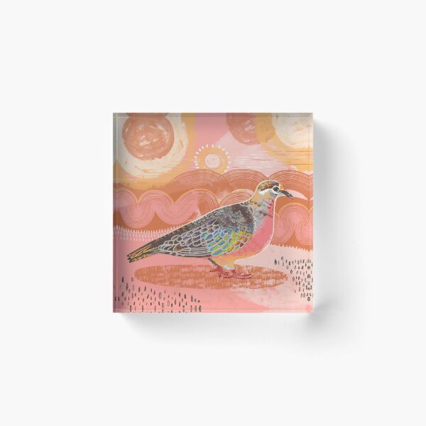 Item preview, Bronzewing pigeon against an abstract background designed and sold by bee-denham-art.