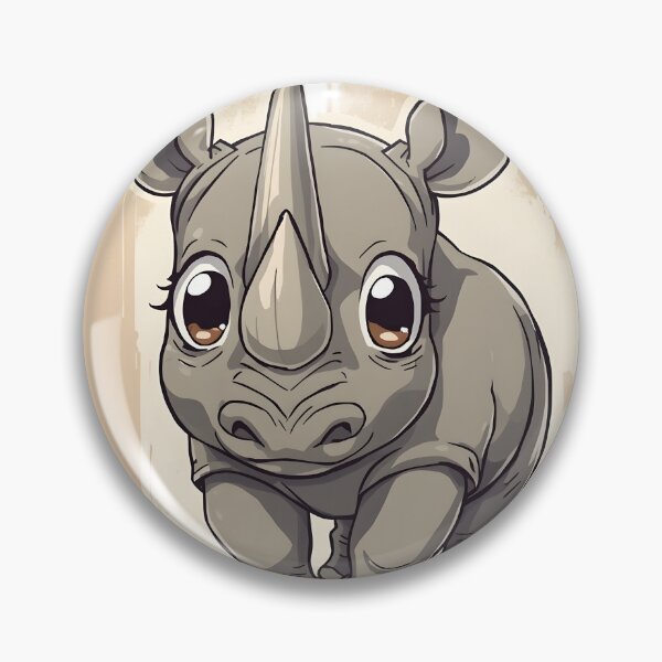 Item preview, Cute Kawaii Baby Rhinoceros Sticker | Adorable Cartoon Rhino Safari Animal Illustration designed and sold by dreamz-world.