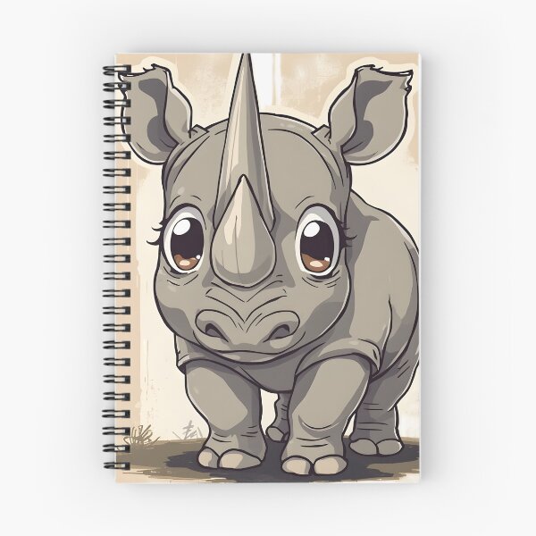 Item preview, Cute Kawaii Baby Rhinoceros Sticker | Adorable Cartoon Rhino Safari Animal Illustration designed and sold by dreamz-world.