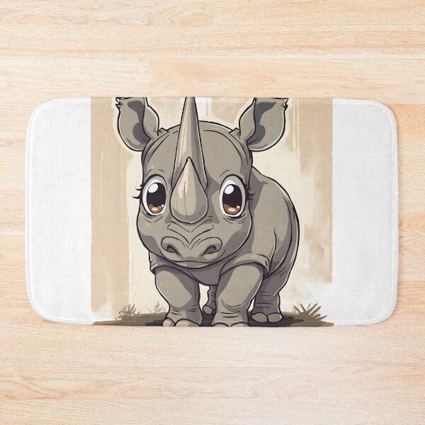 Item preview, Cute Kawaii Baby Rhinoceros Sticker | Adorable Cartoon Rhino Safari Animal Illustration designed and sold by dreamz-world.
