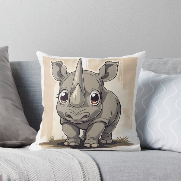 Item preview, Cute Kawaii Baby Rhinoceros Sticker | Adorable Cartoon Rhino Safari Animal Illustration designed and sold by dreamz-world.