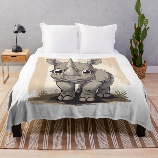 Item preview, Cute Kawaii Baby Rhinoceros Sticker | Adorable Cartoon Rhino Safari Animal Illustration designed and sold by dreamz-world.