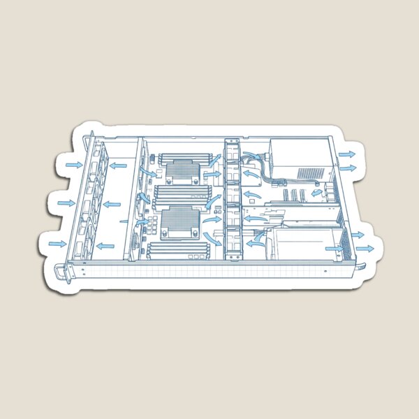 Item preview, Server Fan Airflow Diagram - Homelab Cooling System Blueprint designed and sold by Node & Switch.
