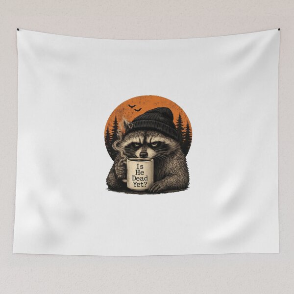 Item preview, Is He Dead Yet Raccoon Crow Coffee designed and sold by Gbriel3.