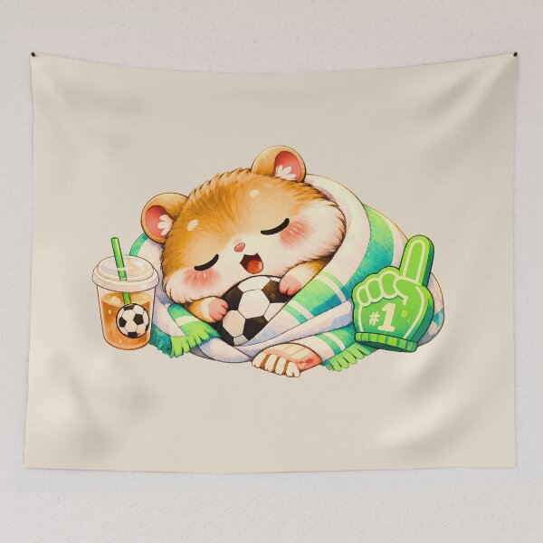 Item preview, Sleepy Match Hamster ?⚽ Cute Football Fan Design designed and sold by Pick'n Quick.