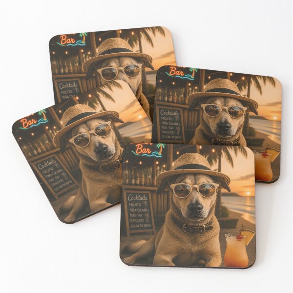 Item preview, Funny Beach Dog Wall Art designed and sold by LinaDesign Store.