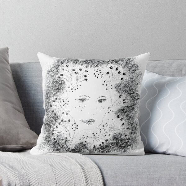 Item preview, Black and White Drawing Face Nature designed and sold by JHadfieldArt.