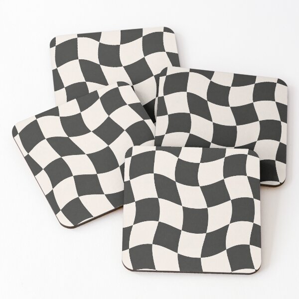 Item preview, Wavy Checkerboard Black and Cream Pattern designed and sold by Aureva Arts Shop.