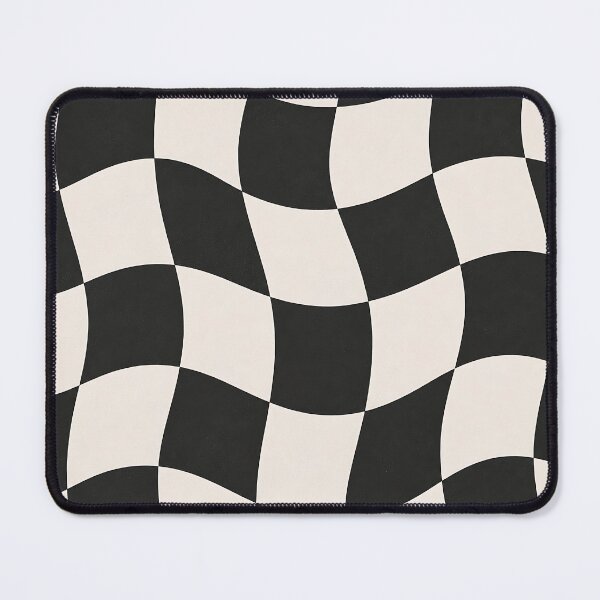 Item preview, Wavy Checkerboard Black and Cream Pattern designed and sold by Aureva Arts Shop.