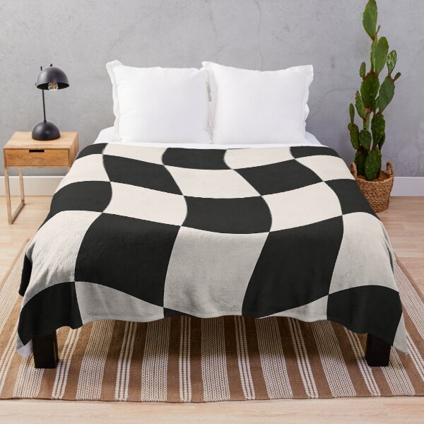 Item preview, Wavy Checkerboard Black and Cream Pattern designed and sold by Aureva Arts Shop.