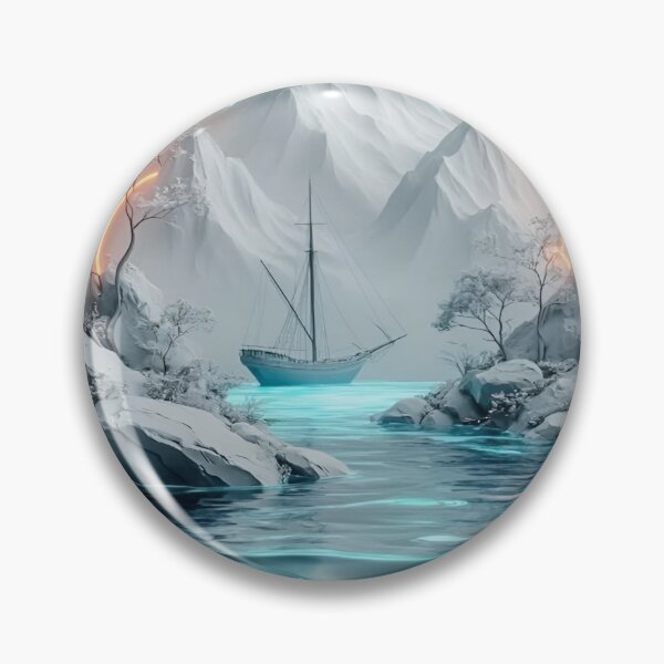 Item preview, Serene Voyage: The Enchantment of a Sailing Ship Amidst Dreamlike Mountains A Dreamy Reflection of Nature designed and sold by Matt_Smith.