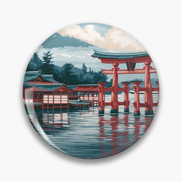 Item preview, Itsukushima Floating Torii Gate Vintage Japan Graphic designed and sold by KyushuSupply.