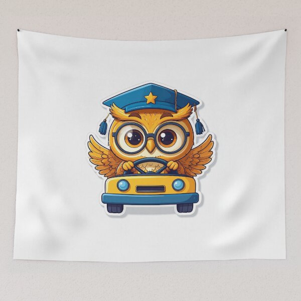 Item preview, Cute Owl Driving a School Bus | Back to School Sticker designed and sold by OksArtStudio.