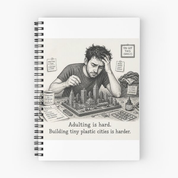 Item preview, Adulting is hard. Building tiny plastic cities is harder. designed and sold by CinemaChronik.