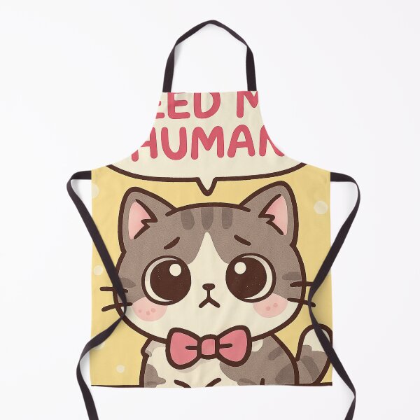 Item preview, Cute Hungry Cat "Feed Me Human" Kawaii Cartoon Design designed and sold by Cat-astrophes.