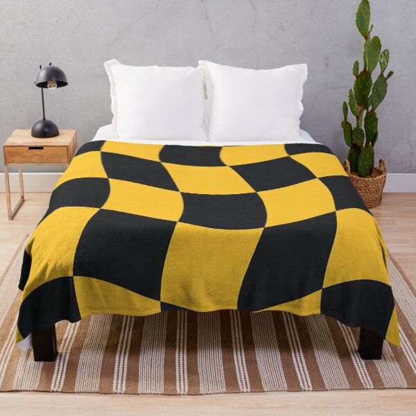 Item preview, Abstract Wavy Black and Gold Checkered Pattern designed and sold by Aureva Arts Shop.