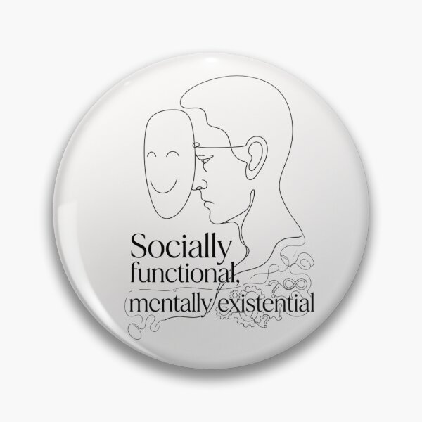 Item preview, Funny Psychology Line Art - Socially Functional Mentally Existential designed and sold by MAGDY CANVAS.