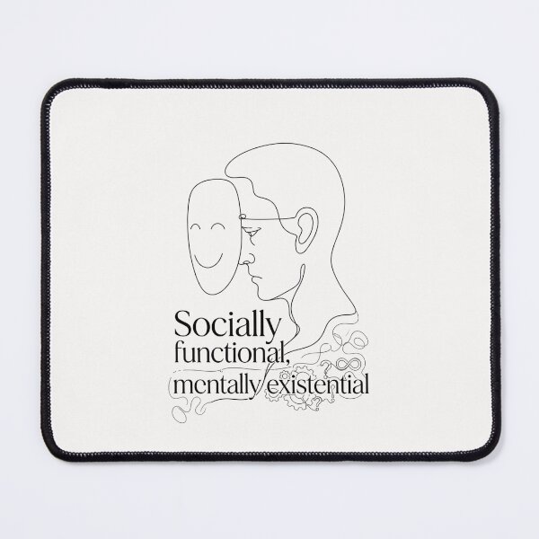 Item preview, Funny Psychology Line Art - Socially Functional Mentally Existential designed and sold by MAGDY CANVAS.