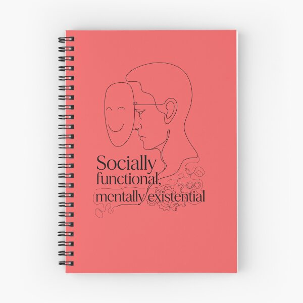 Item preview, Funny Psychology Line Art - Socially Functional Mentally Existential designed and sold by MAGDY CANVAS.