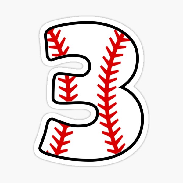 "Number 3 Baseball 3" Sticker for Sale by melsens Redbubble