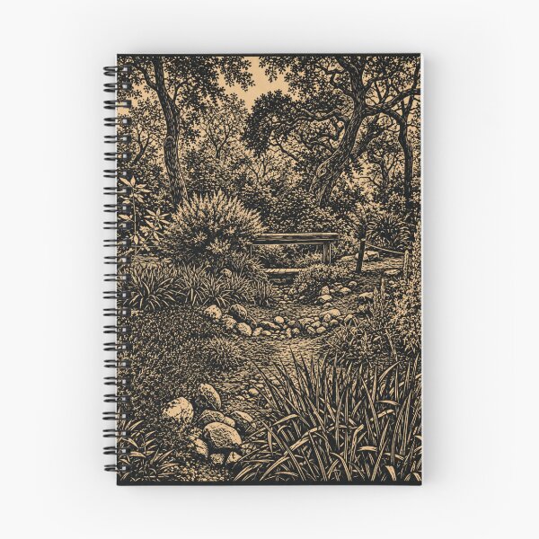 Item preview, Garden Bridge | Botanical Linocut designed and sold by Linoluca.