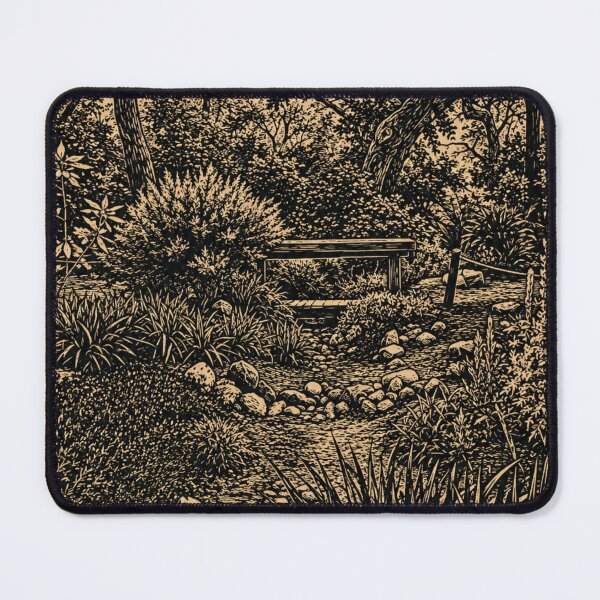 Item preview, Garden Bridge | Botanical Linocut designed and sold by Linoluca.