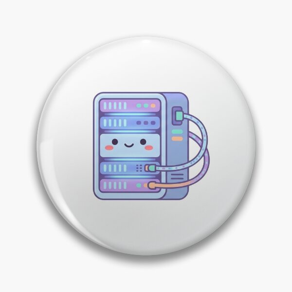 Item preview, Cute Home Datacenter Mascot - Kawaii Server Rack Night Mode designed and sold by Node & Switch.