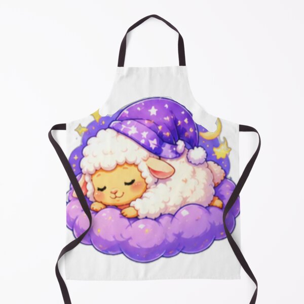 Item preview, Sleeping Kawaii Sheep on Purple Cloud designed and sold by DailyDoodlesBySumbul.