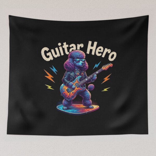 Item preview, Guitar Hero, Poodle Dog Playing on Electric Guitar designed and sold by Evelashop.