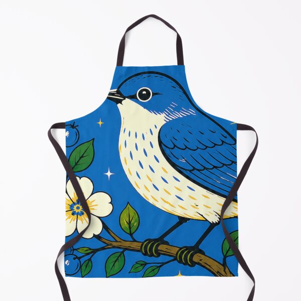 Item preview, Blue Retro Bird Matchbox Print designed and sold by Filora Atelier | Bird Art.