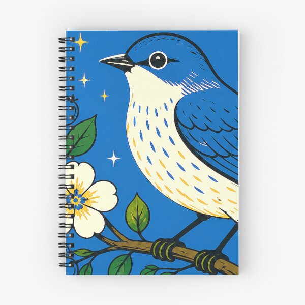 Item preview, Blue Retro Bird Matchbox Print designed and sold by Filora Atelier | Bird Art.