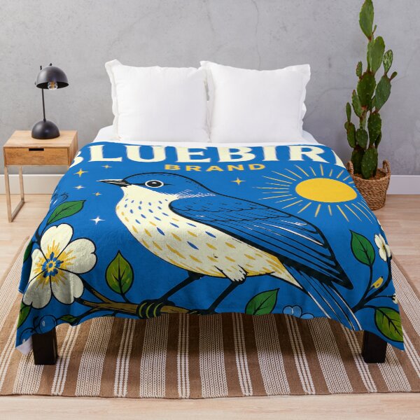 Item preview, Blue Retro Bird Matchbox Print designed and sold by Filora Atelier | Bird Art.