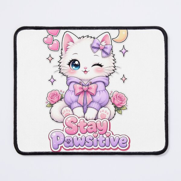 Item preview, Stay Pawsitive Kitty designed and sold by Kitty-and-Cat.