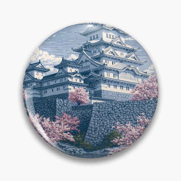 Item preview, Himeji Castle White Heron Vintage Japan Cherry Blossom Graphic designed and sold by KyushuSupply.