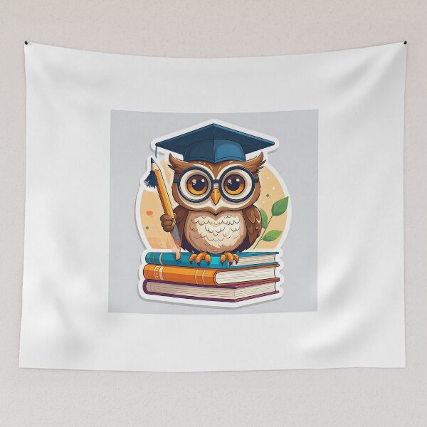 Item preview, Cute Owl Sitting on a Stack of School Books | Back to School Sticker designed and sold by OksArtStudio.