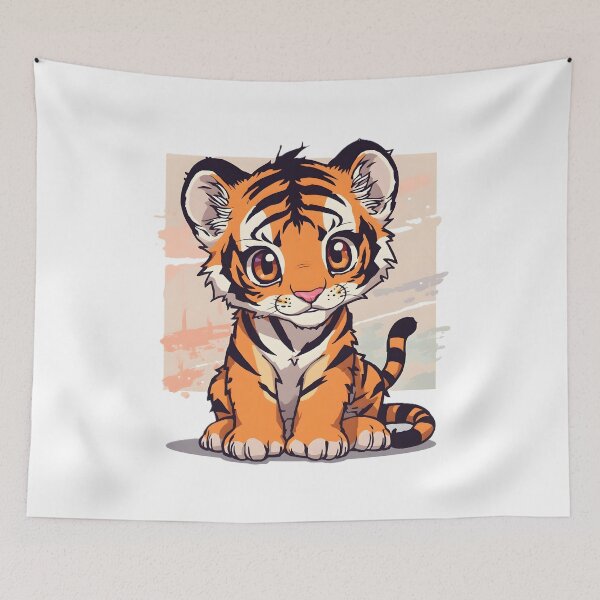 Item preview, Cute Kawaii Tiger Cub Sticker | Adorable Baby Tiger Cartoon Animal Illustration designed and sold by dreamz-world.
