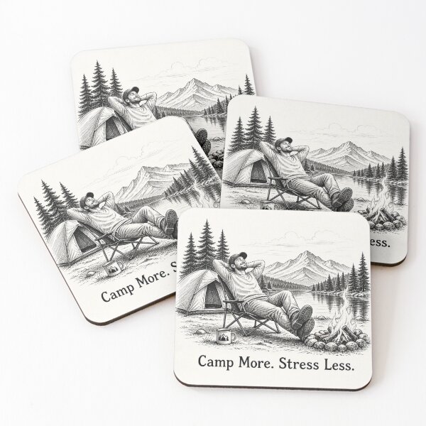 Item preview, Camp More. Stress Less. designed and sold by CinemaChronik.