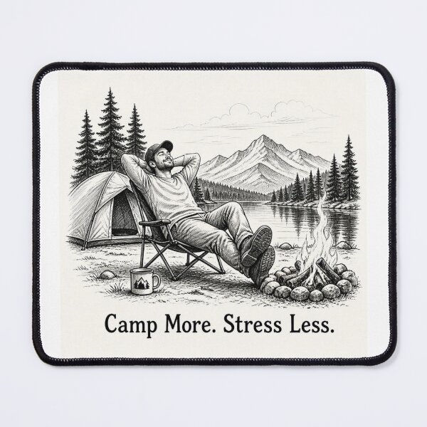 Item preview, Camp More. Stress Less. designed and sold by CinemaChronik.