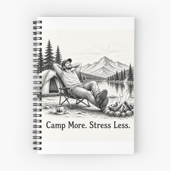 Item preview, Camp More. Stress Less. designed and sold by CinemaChronik.