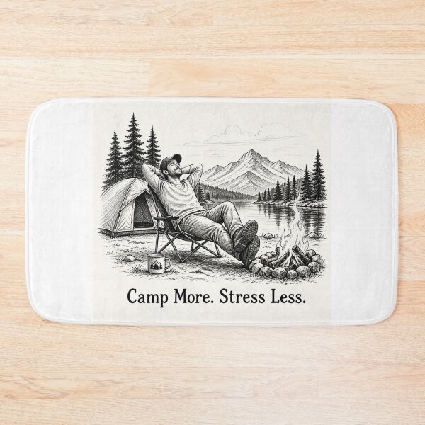 Item preview, Camp More. Stress Less. designed and sold by CinemaChronik.