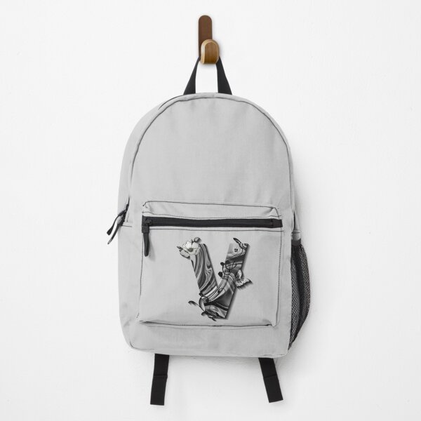 Item preview, Letter V Botanical Monogram black and white liquid marble designed and sold by iRenza.