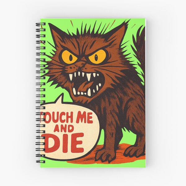 Item preview, Angry Cat "Touch Me and Die" Funny Dark Humor Design for Cat Lovers designed and sold by Cat-astrophes.