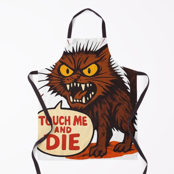 Item preview, Angry Cat "Touch Me and Die" Funny Dark Humor Design for Cat Lovers designed and sold by Cat-astrophes.