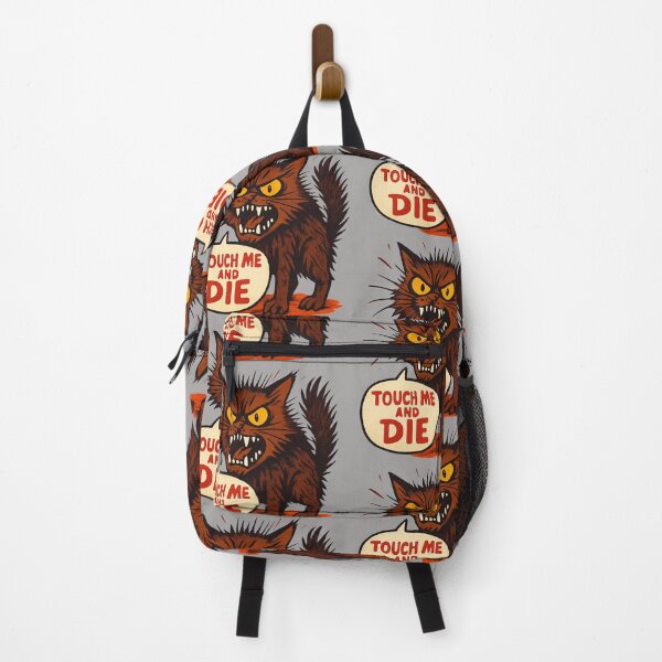 Item preview, Angry Cat "Touch Me and Die" Funny Dark Humor Design for Cat Lovers designed and sold by Cat-astrophes.