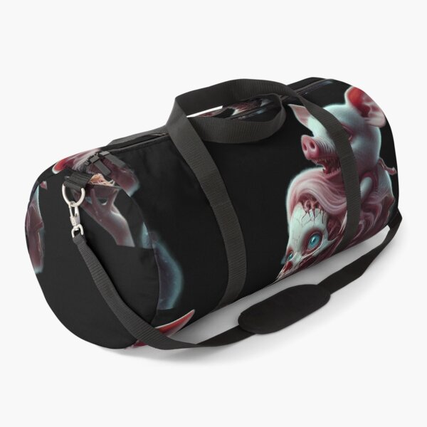 Item preview, Gothic Skull Girl Eating Noodles with Creepy Piglet designed and sold by LujziWorld.