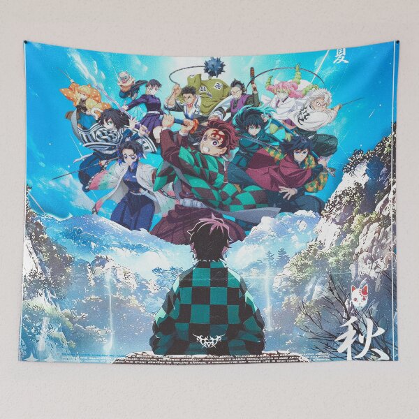 Item preview, Tanjiro Kamado - Demon Slayer Corps Blue Neon Graphic Art designed and sold by Shopunte.