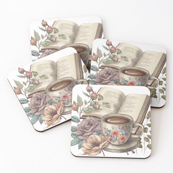 Item preview, Cozy Coffee and Reading Cottagecore Illustration designed and sold by sanorastyle.